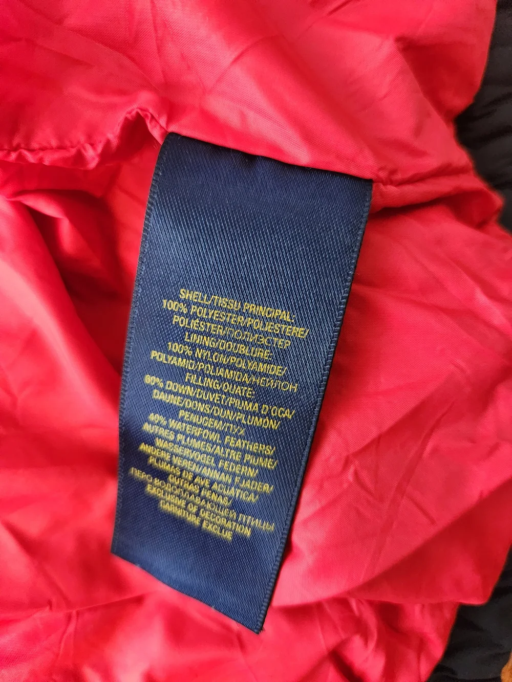 Polo Ralph Lauren Boys Navy Blue Puffer Jacket Winter Coat with Red Lining, 3t
